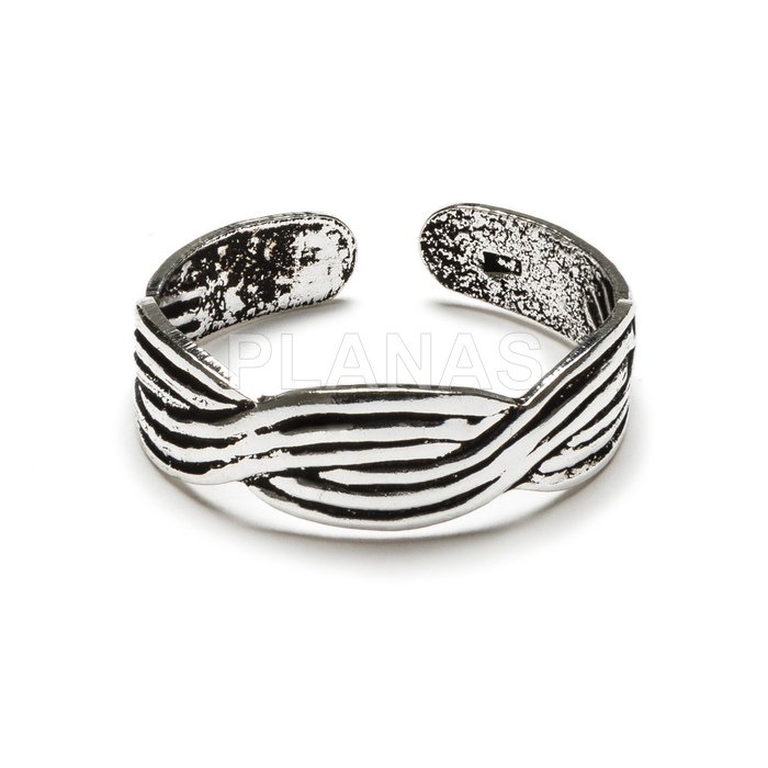 Foot ring or phalanx in sterling silver. braid.