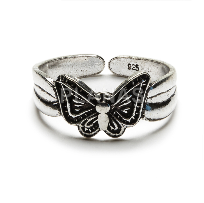 Foot ring or phalanx in sterling silver. butterfly.
