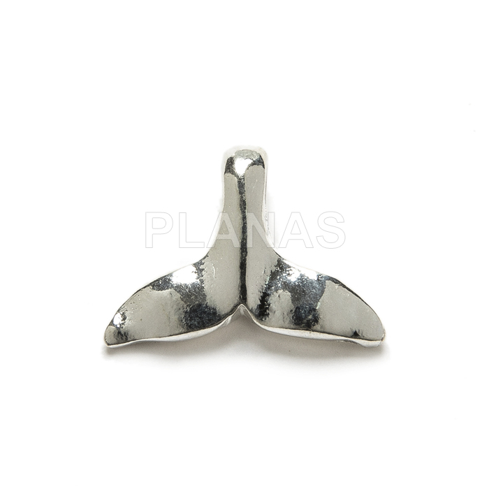 Mini sterling silver pendant. whale tail.