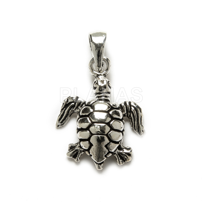 Sterling silver pendant. turtle.