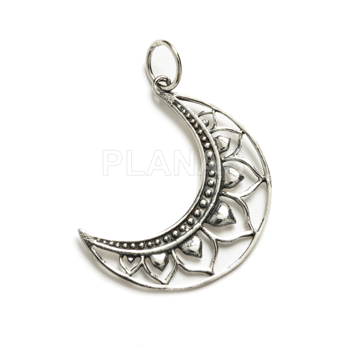 Sterling silver pendant. moon.