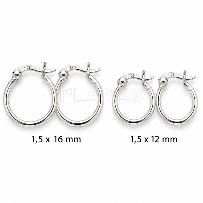 Aros en Plata de Ley con un grosor de 1,5mm.  