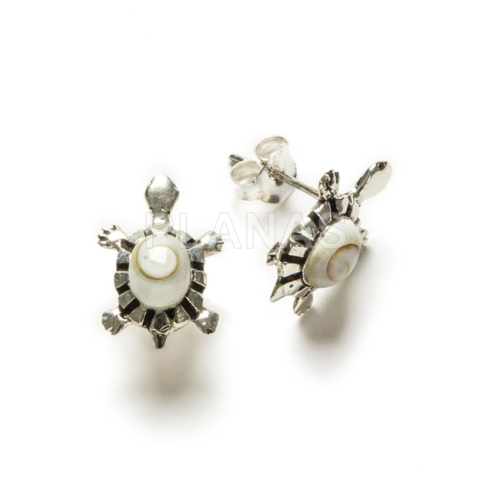 Sterling silver and chiva earrings. tortoise.