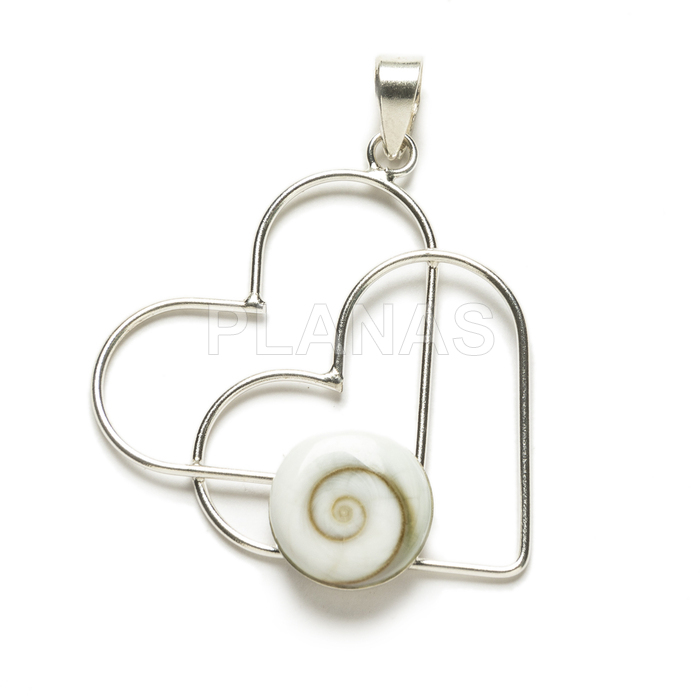 Pendant in sterling silver and chiva. heart.