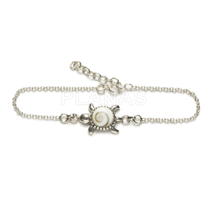 Bracelet in sterling silver and chiva. tortoise.