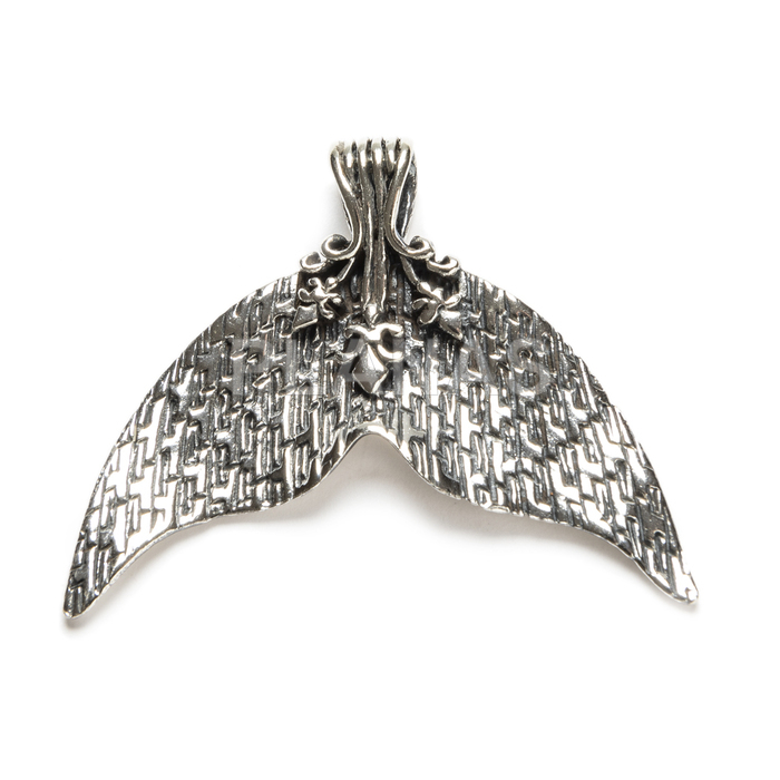 Sterling silver pendant. whale tail.