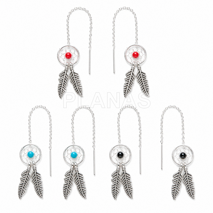 Pendientes en Plata de Ley.ATRAPASUEÑOS.10mm.