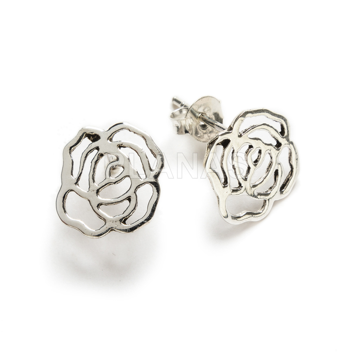 Pendientes en Plata de ley. ROSA.