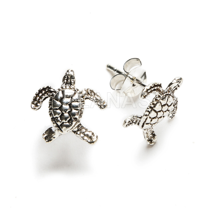 Pendientes en Plata de ley. TORTUGA.