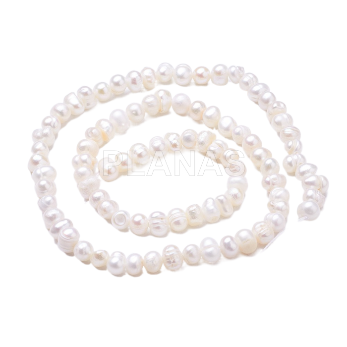 Strips of cultured pearls in 8mm.