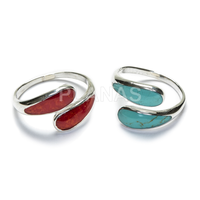 Ring in sterling silver and enamel.