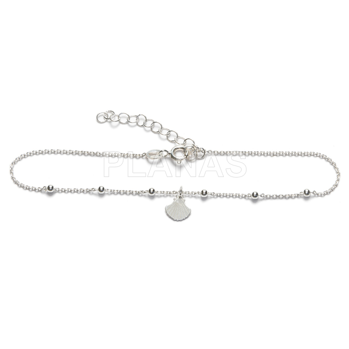 Anklet in sterling silver.shell.