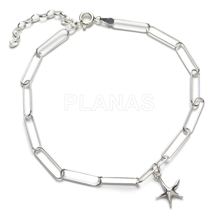 Anklet in sterling silver. sea star.