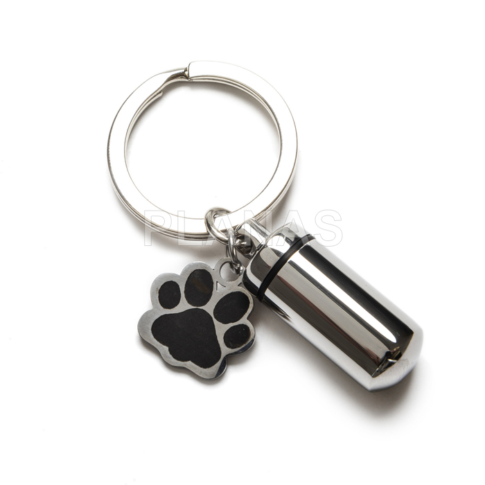 Llavero en Acero Inoxidable para las cenizas de tu mascota.  