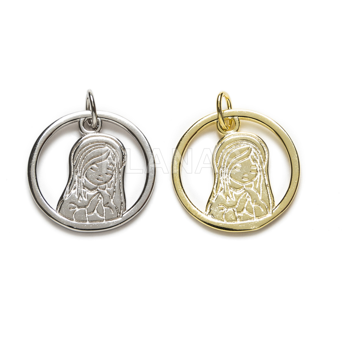 Rhodium-plated sterling silver pendants. virgin.