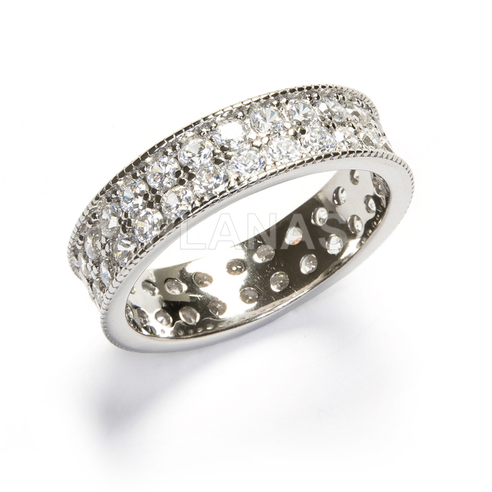 Alliance in rhodium-plated sterling silver and zirconia.