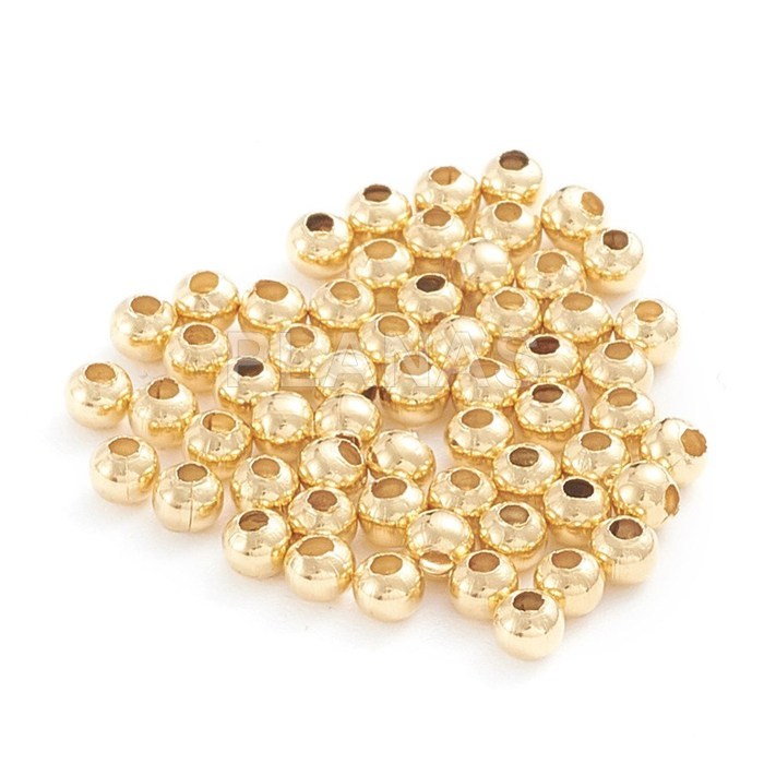 Pack de 500 bolas en Acero Inoxidable y Baño Oro. 2mm.
