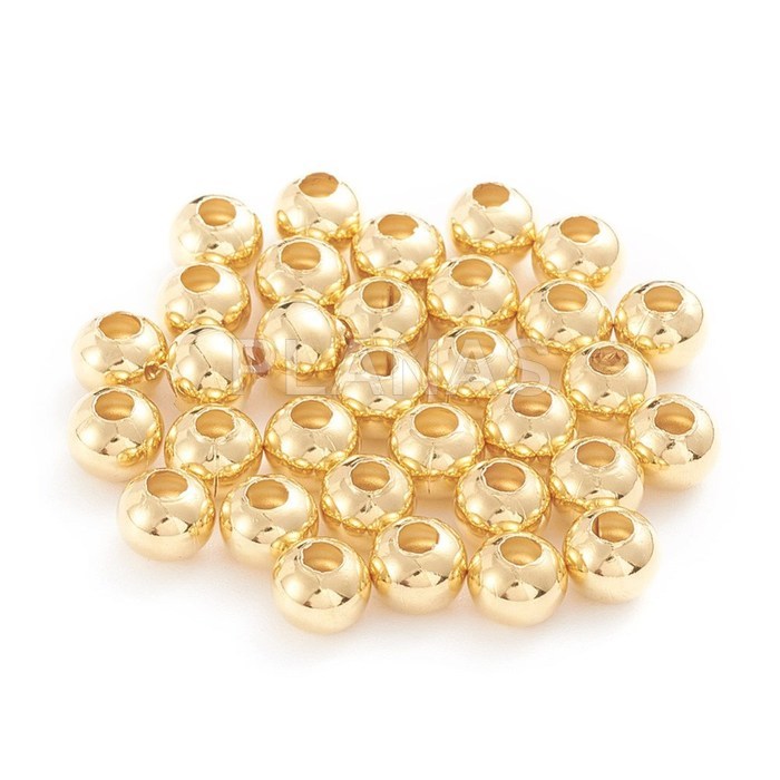 Pack de 200 bolas en Acero Inoxidable y Baño Oro. 6mm.