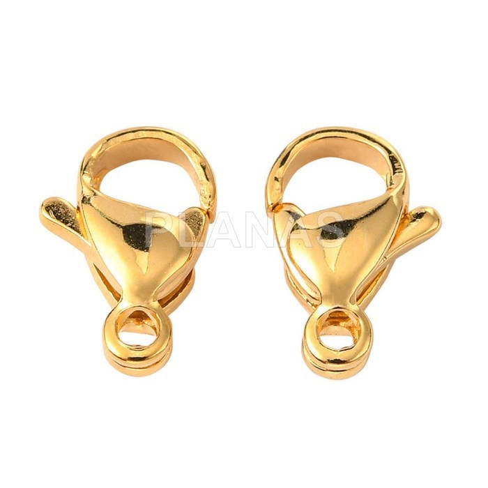 Mosquetón en Acero Inoxidable y Baño Oro.11x7mm.
