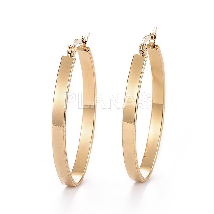 Aros en Acero Inoxidable 304 y Baño Oro. 