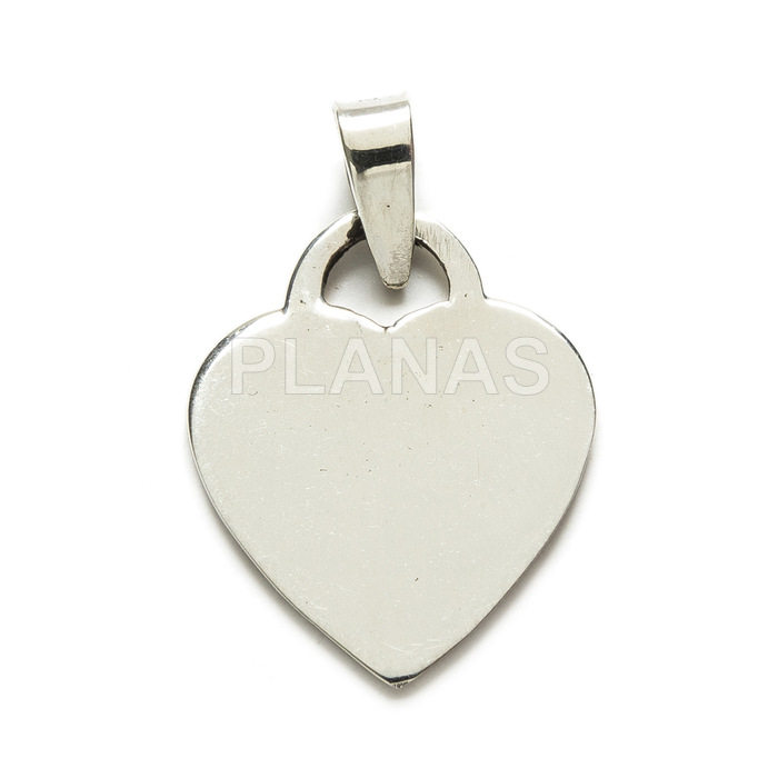 Sterling silver pendant. heart.