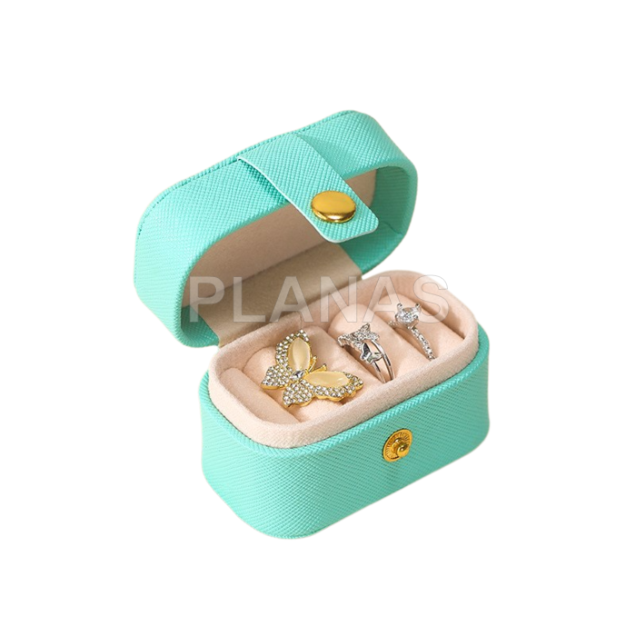 Portable travel case for your jewelry. turquoise color.