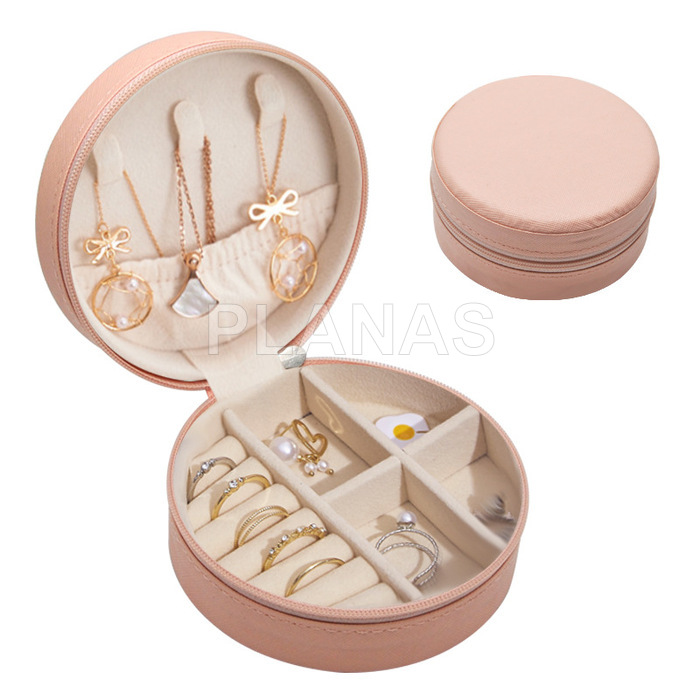 Mini portable travel jewelry box for your jewelry. pink colour.