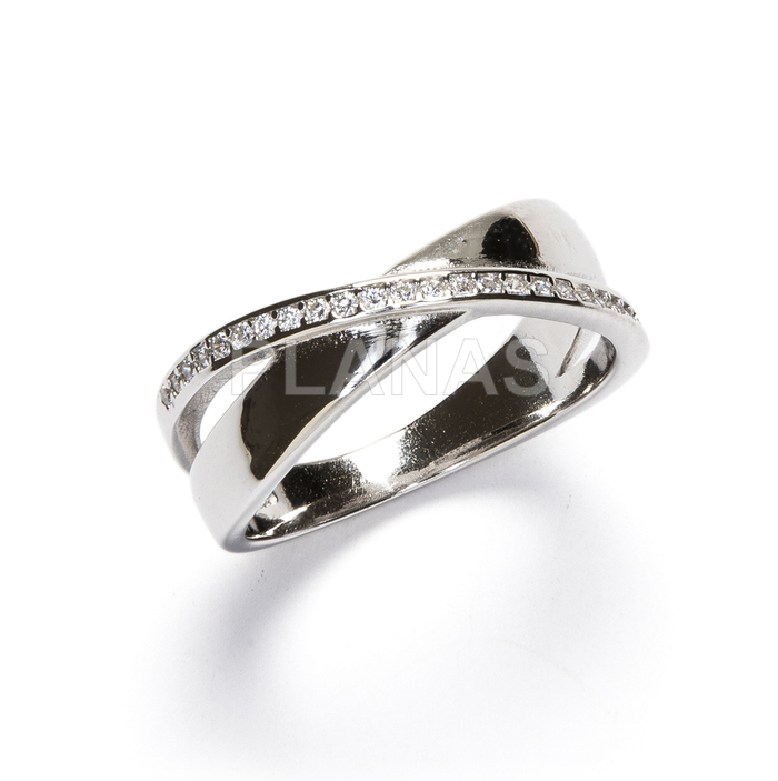 Ring in sterling silver and white zirconia.