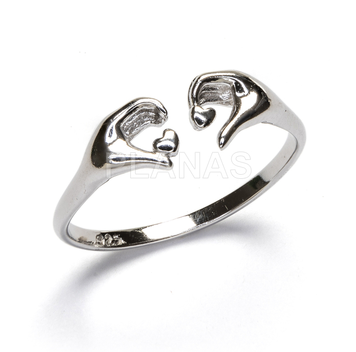 Open ring in rhodium-plated sterling silver. sees it.