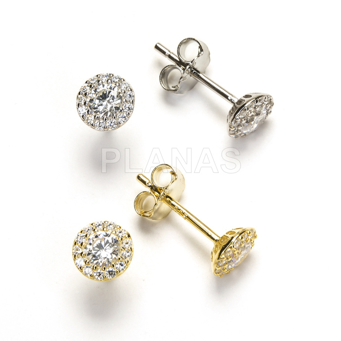 Pendientes en Plata de ley y Circonitas. 