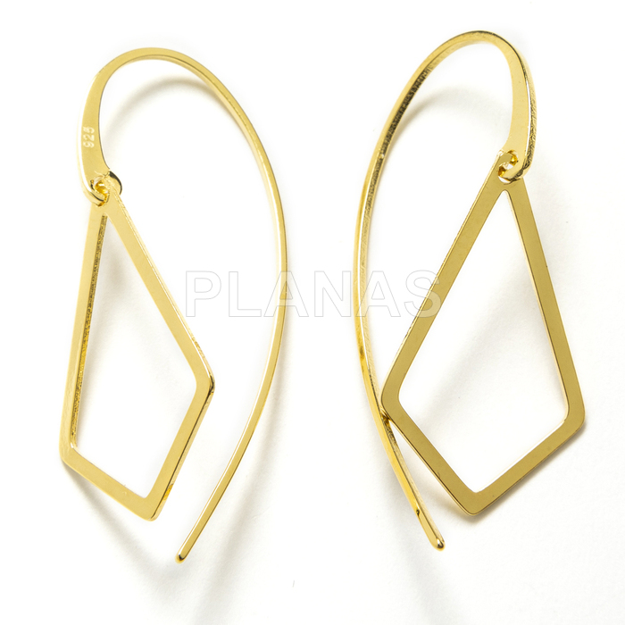 Pendientes en Plata de ley y baño oro.  