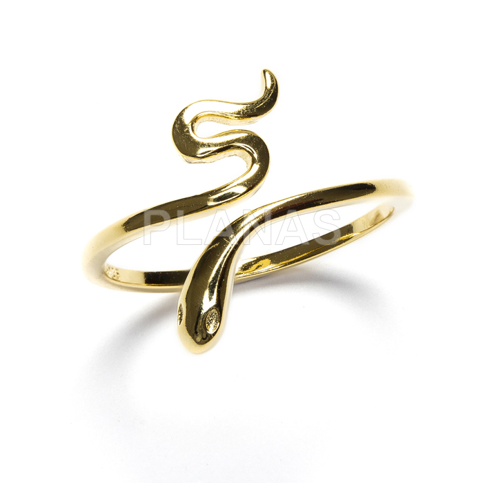 Ring in gold plated sterling silver with 1 micron. snake.