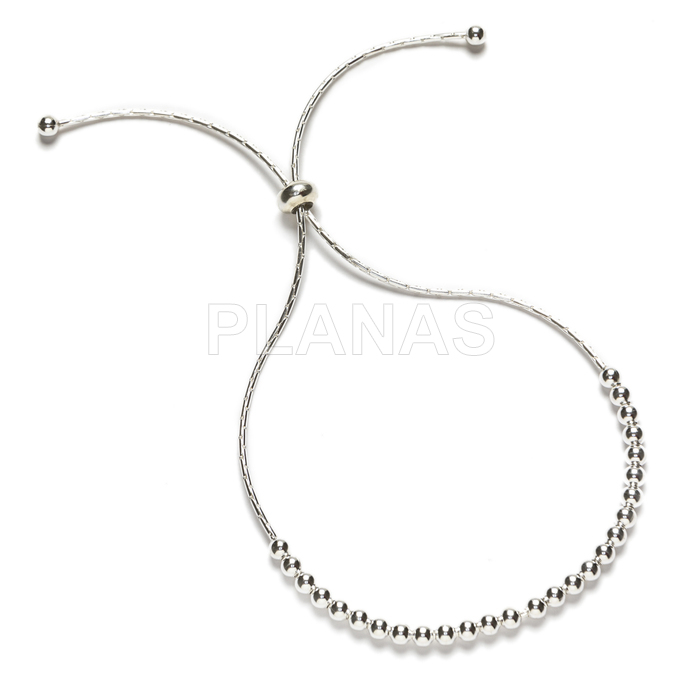 Bracelet with sterling silver balls and sliding closure.  