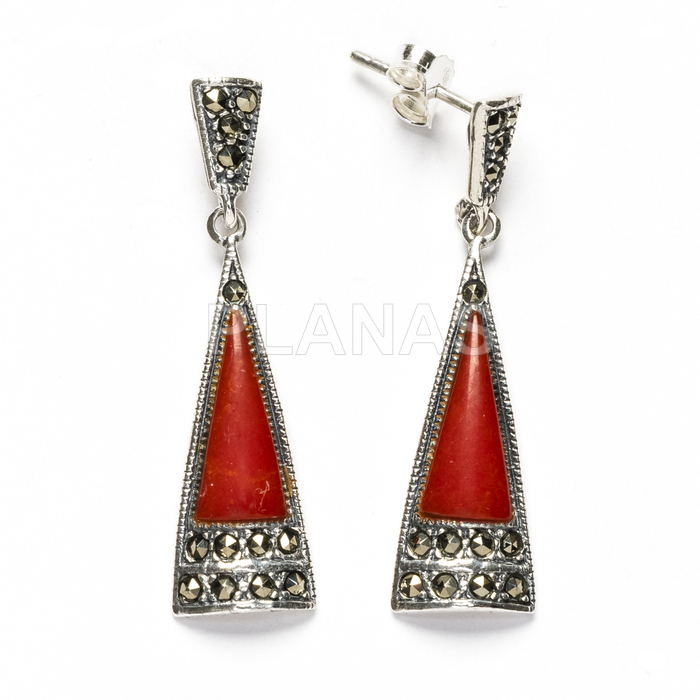 Brincos em prata de lei e marquesites.