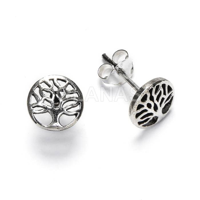 Sterling silver earrings. tree of life.