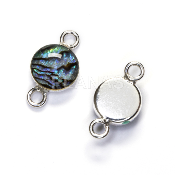 Parting in sterling silver and abalone. 
