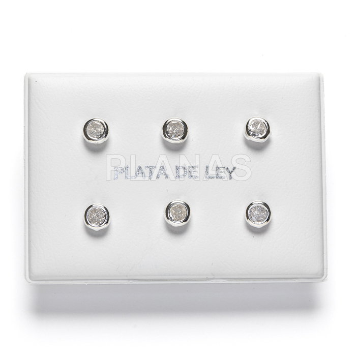 Pacote de 3 brincos de prata esterlina montagem russa.