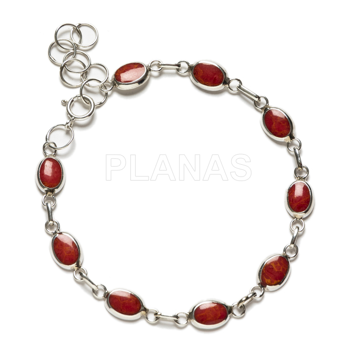 Pulseira de prata esterlina. 14x6mm.