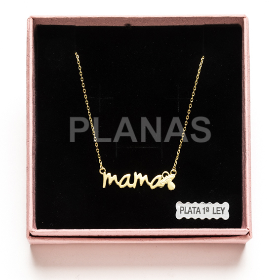 Pendant in sterling silver and gold plated.mama. 