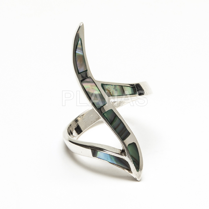Ring in sterling silver and abalone.