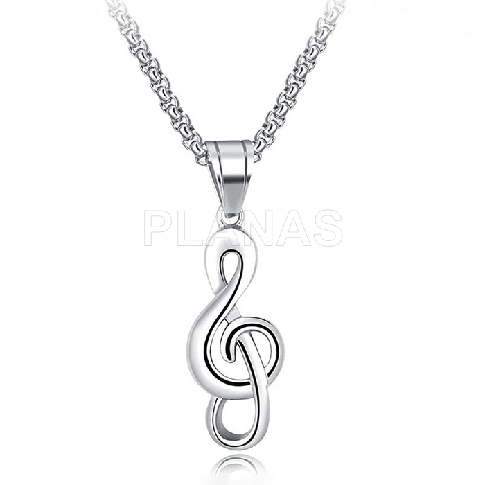 Collar en Acero Inoxidable. CLAVE DE SOL.