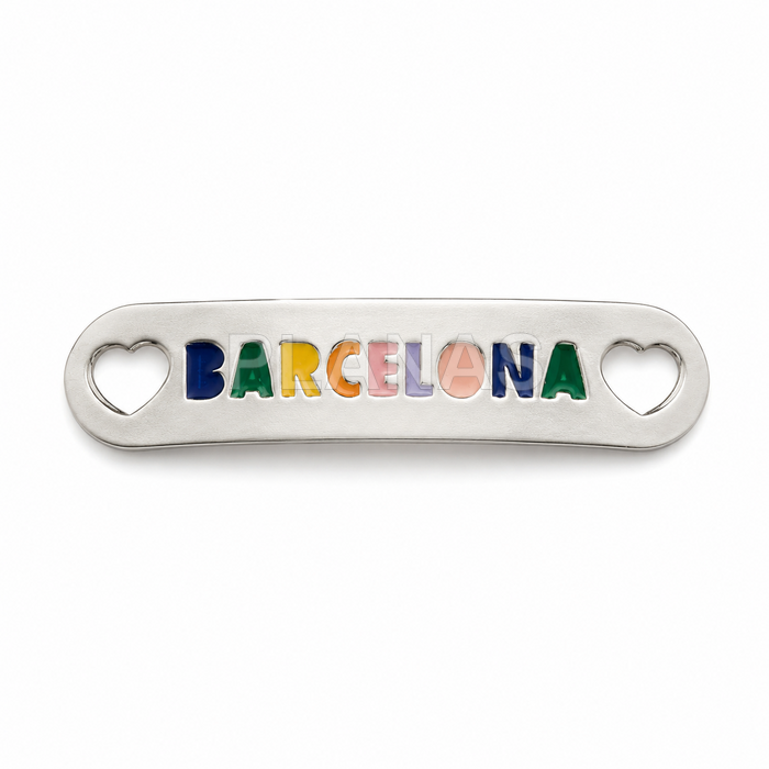 Inserção em prata esterlina e esmalte. barcelona.