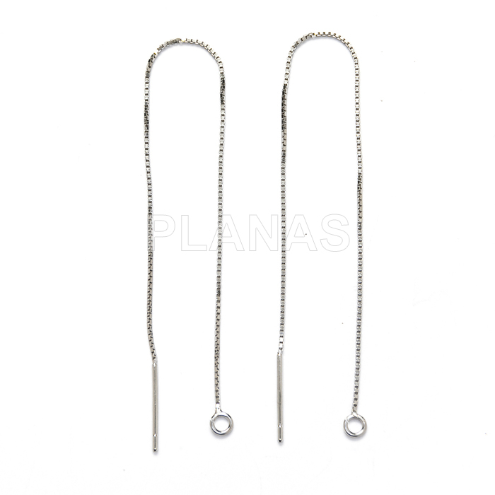 Rhodium-plated sterling silver bases for earrings.