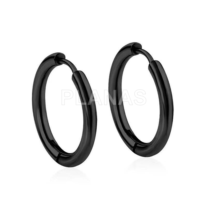 Aros de aço inoxidável de 18mm. cor preta.