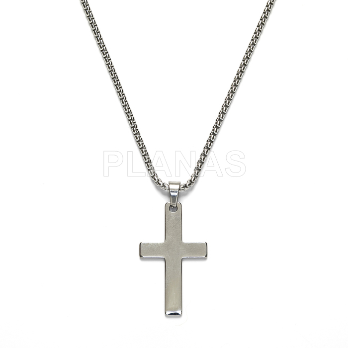 Collar en Acero Inoxidable de 75cm. CRUZ.