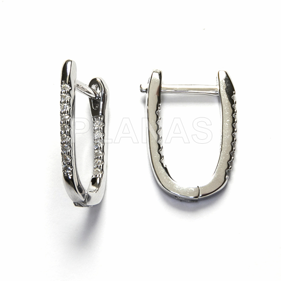 Aros en Plata de ley Rodiada y Circonitas.  