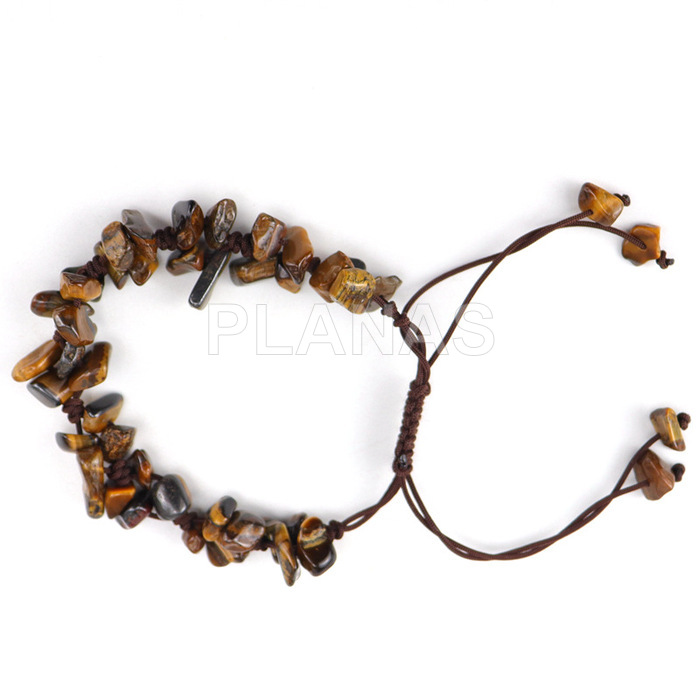 Bracelet with sliding knot and tiger