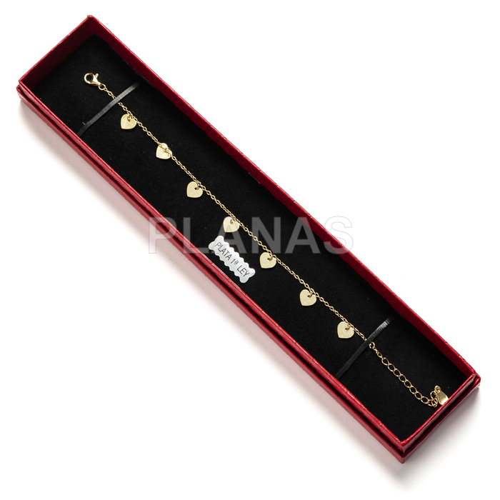Pulseira em prata de lei e banhada a ouro.  