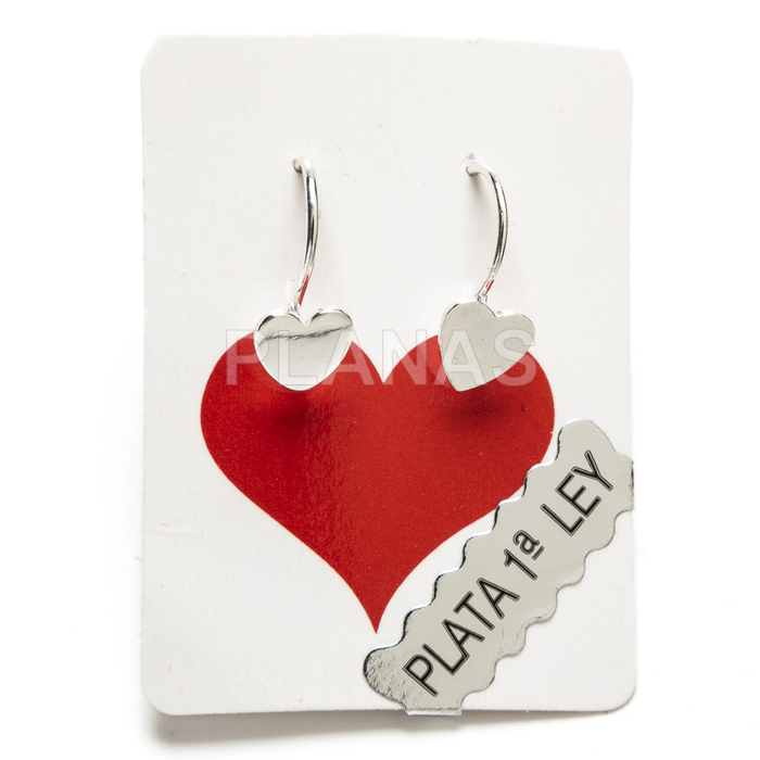 Sterling silver earrings. heart.