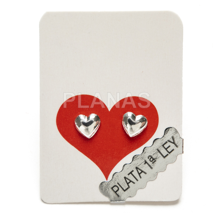 Sterling silver earrings. heart.